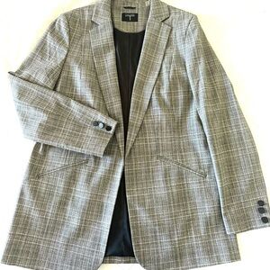 T Tahari Gray Plaid Blazer
